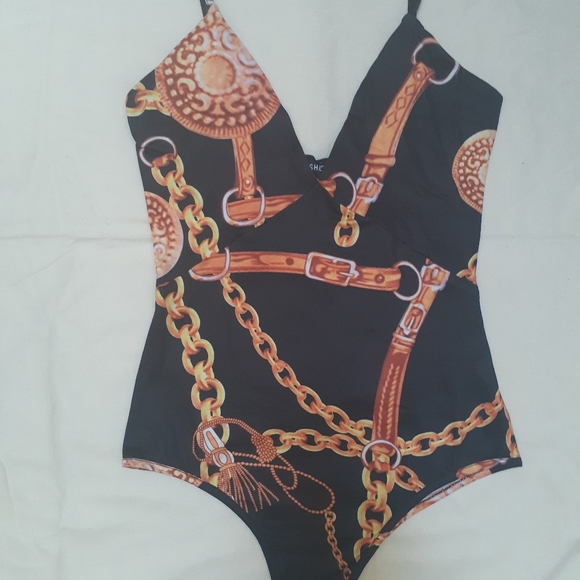 Gold and black one piece body suit - Picture 1 of 1